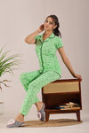 Sweet Moon Knit Cotton Pyjama Set - Pastel Green — thumbnail 4